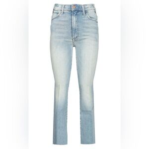 MOTHER Women”s The Hustller Ankle Fray High Waist Knock Wood Blue Jeans Size 27